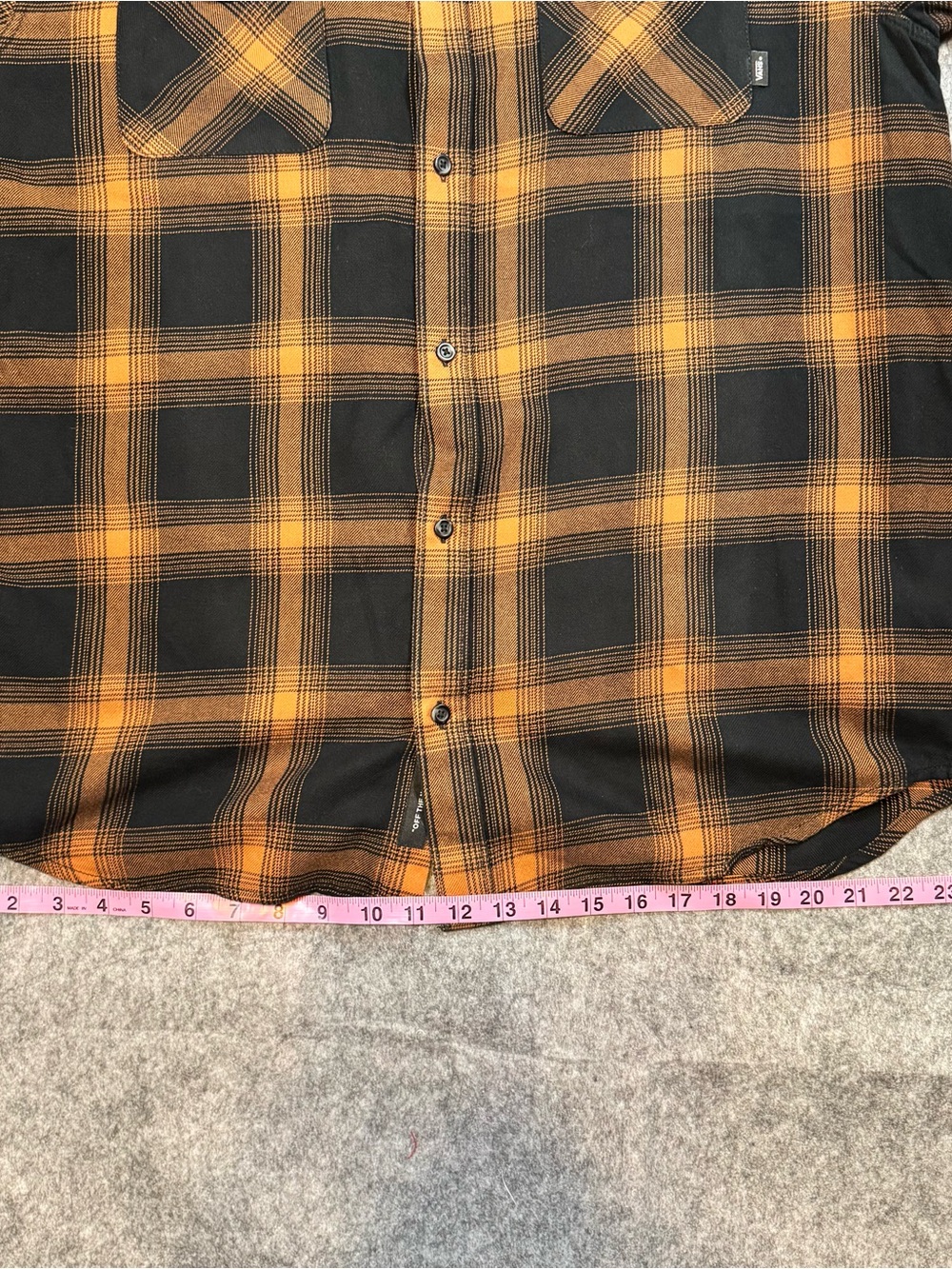 Vans Monterey III Plaid Flannel Shirt Black Orange Men’s XL - Picture 13 of 14
